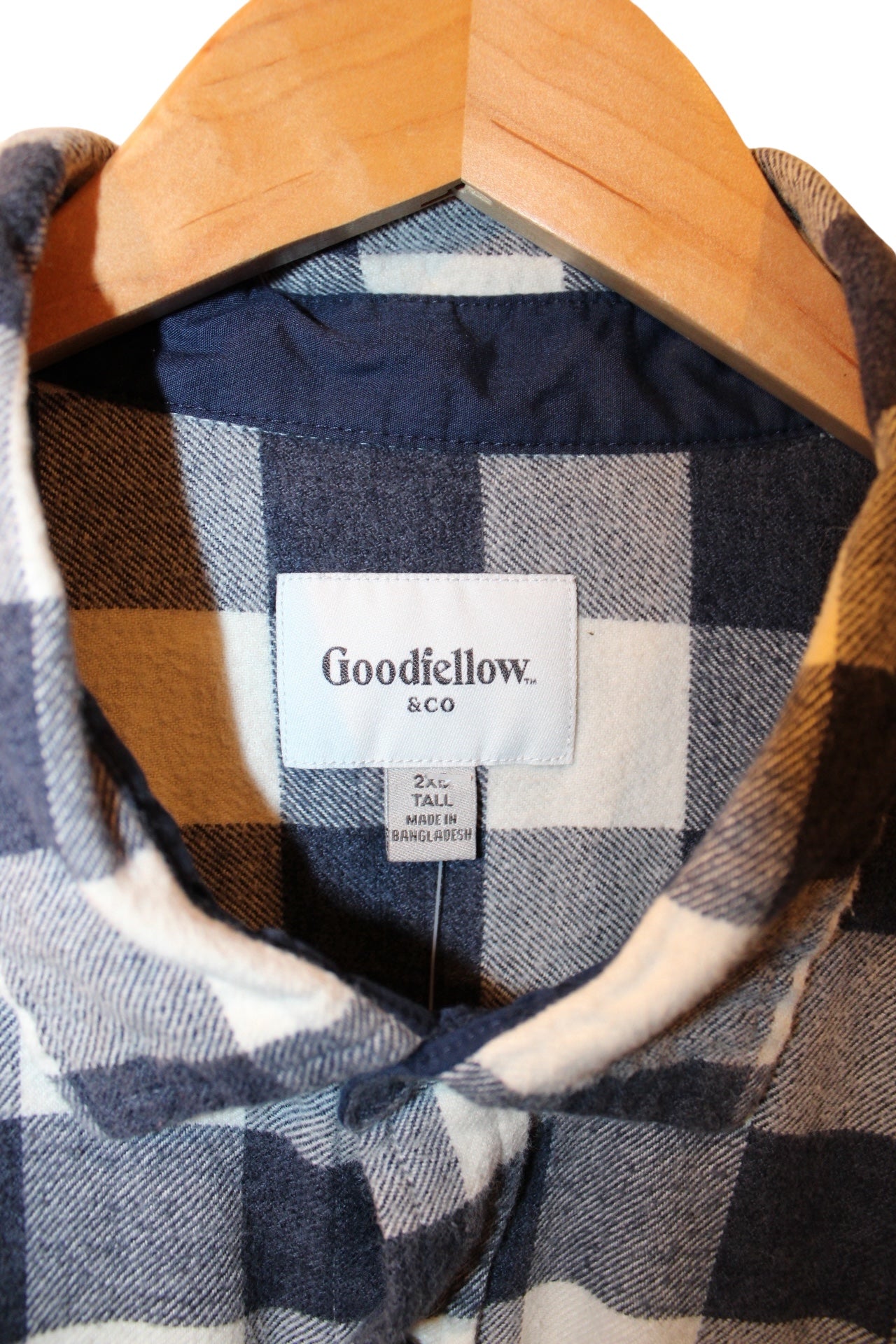 Goodfellow & Co Mens Blue Plaid Flannel Shirt (Size XXL)