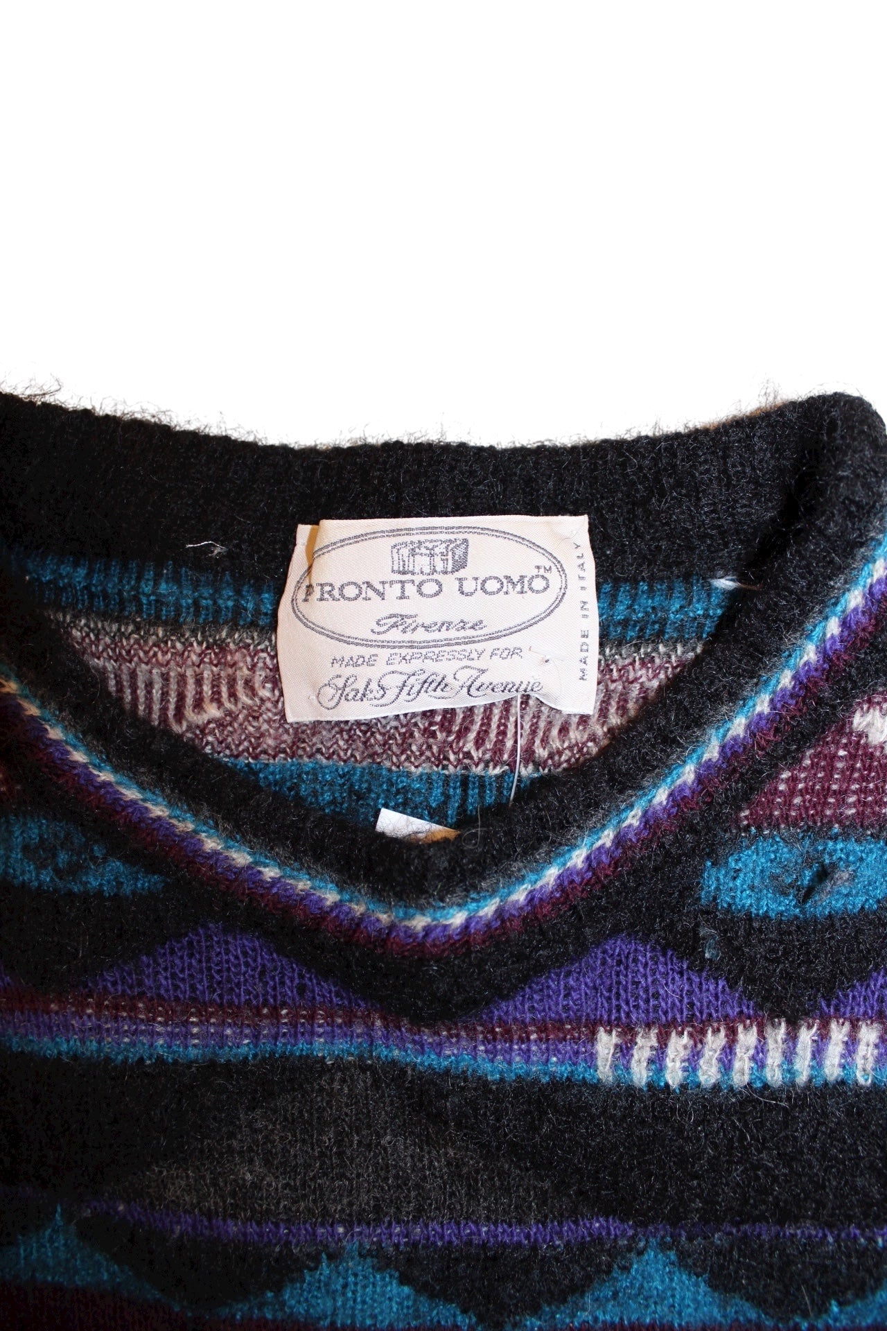 Pronto Uomo Mens Blue Knitted Sweater (Size L)