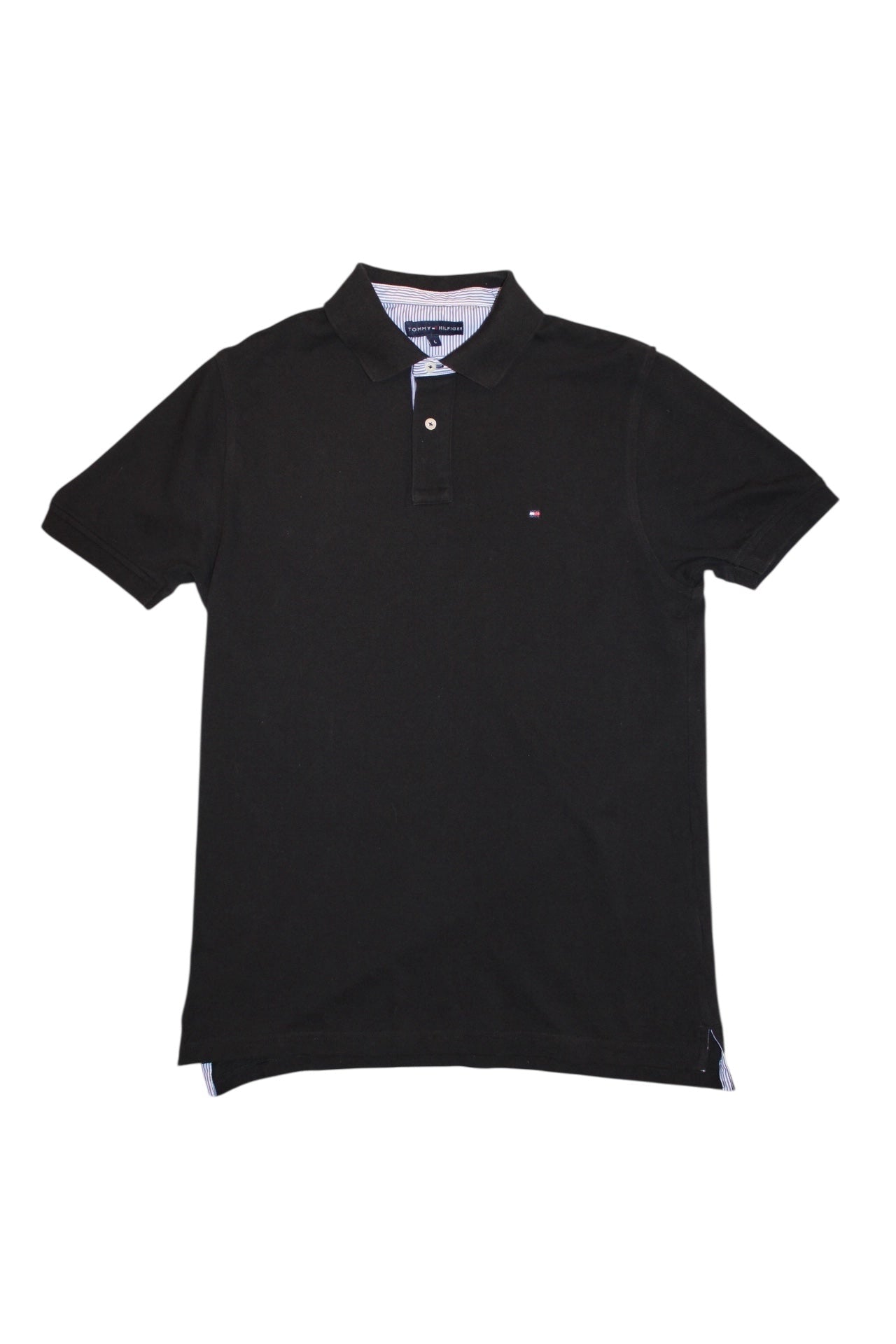 Tommy Hilfiger Mens Black Polo Top (Size L)