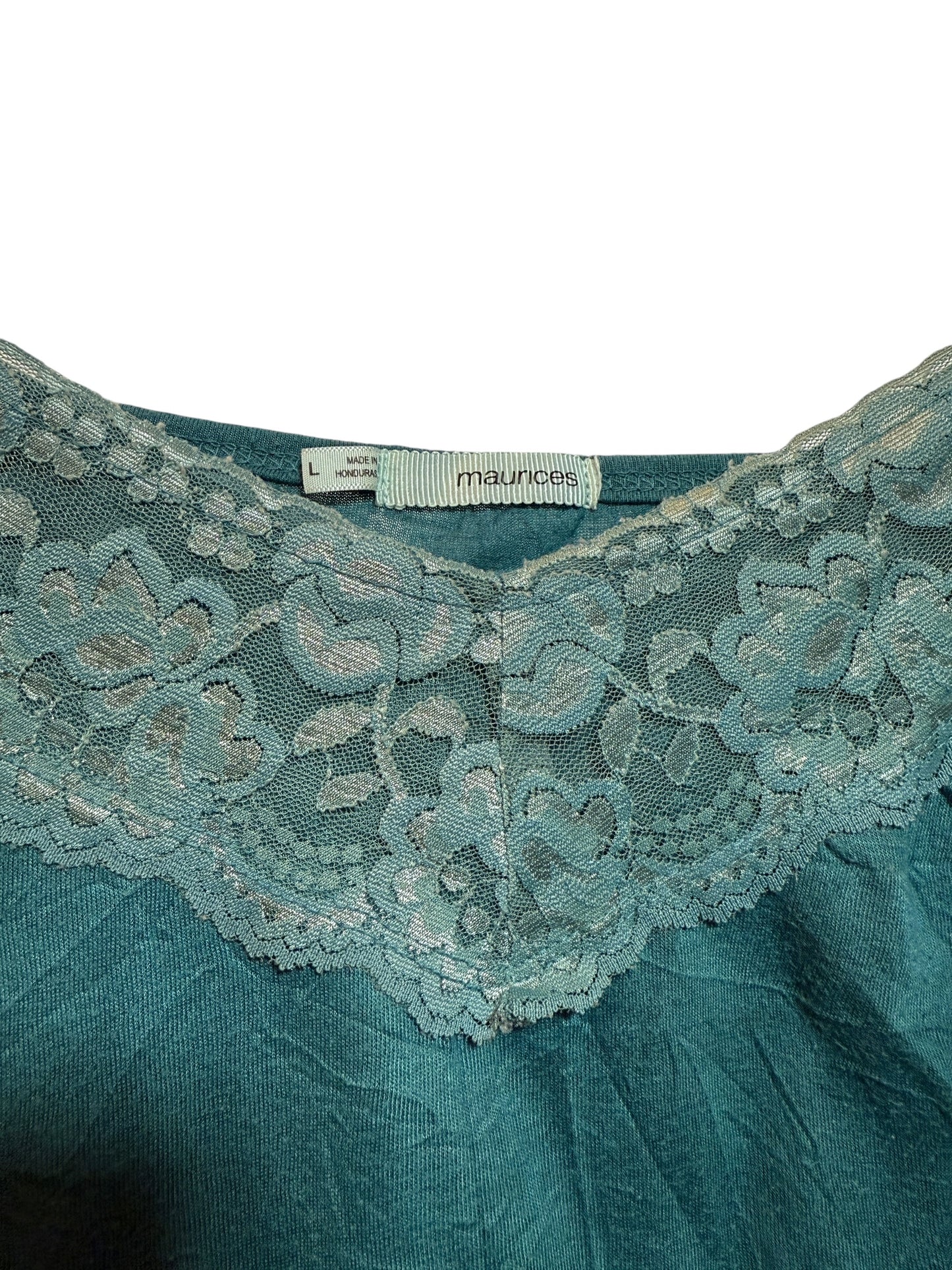 Maurices Women's blue Lace Top (Size L)