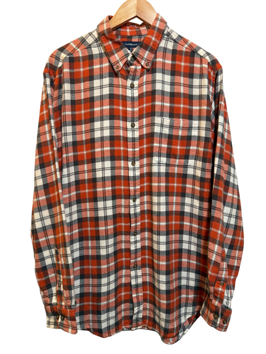 Croft & Barrow Mens Red Plaid Flannel Shirt (Size L)