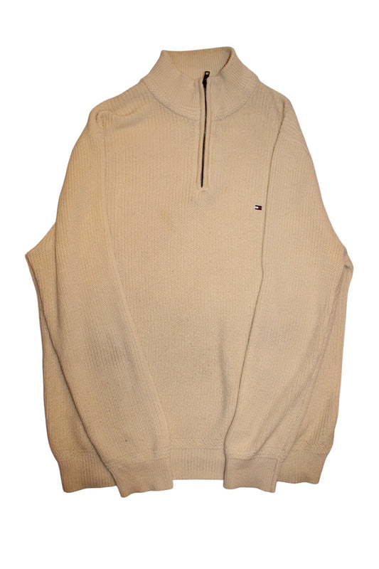 Tommy Hilfiger Mens Cream Knitted Sweater (Size XL)