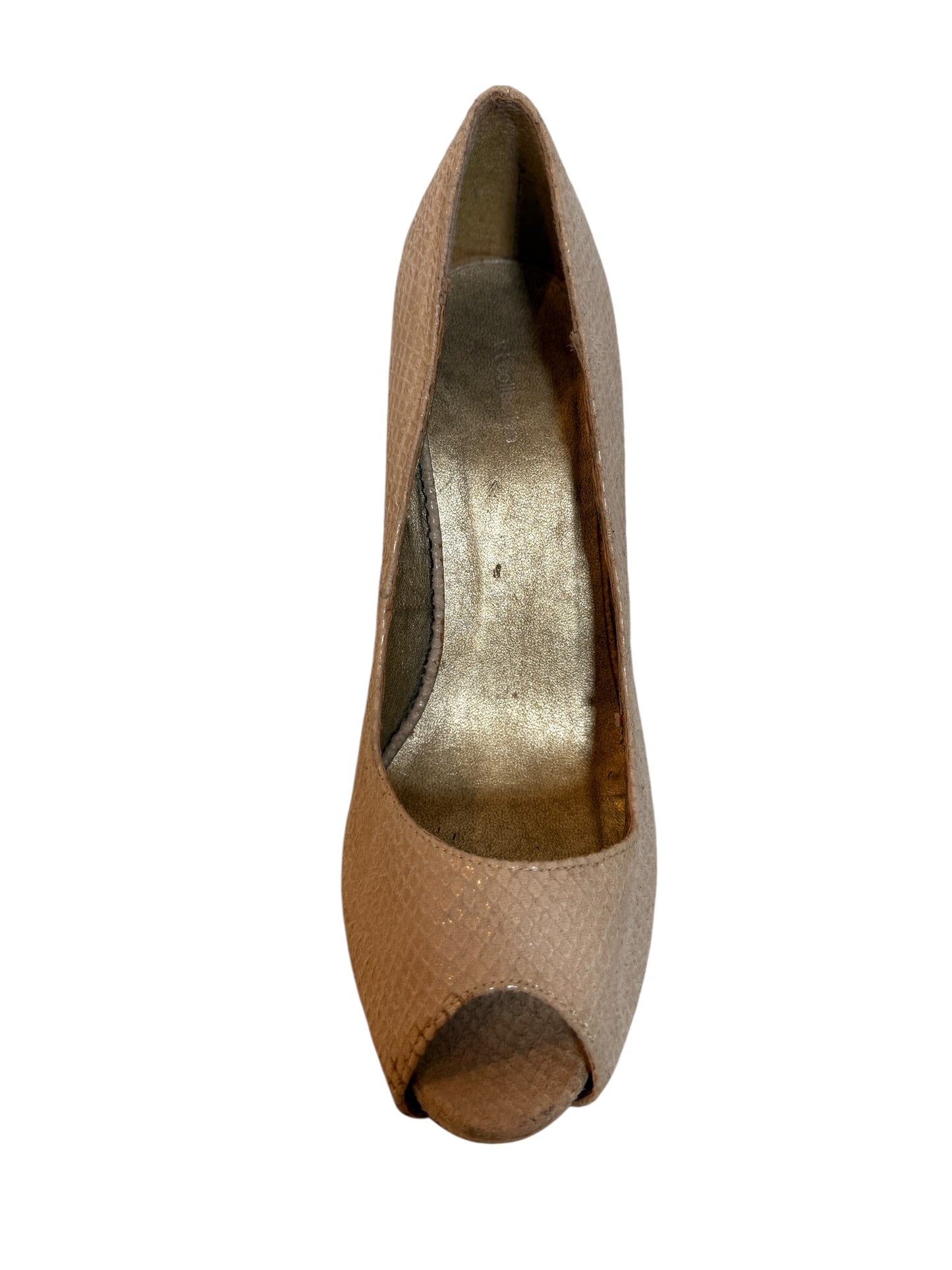 V.T Collection Cream Snake Skin Textured Heels (Size 5)