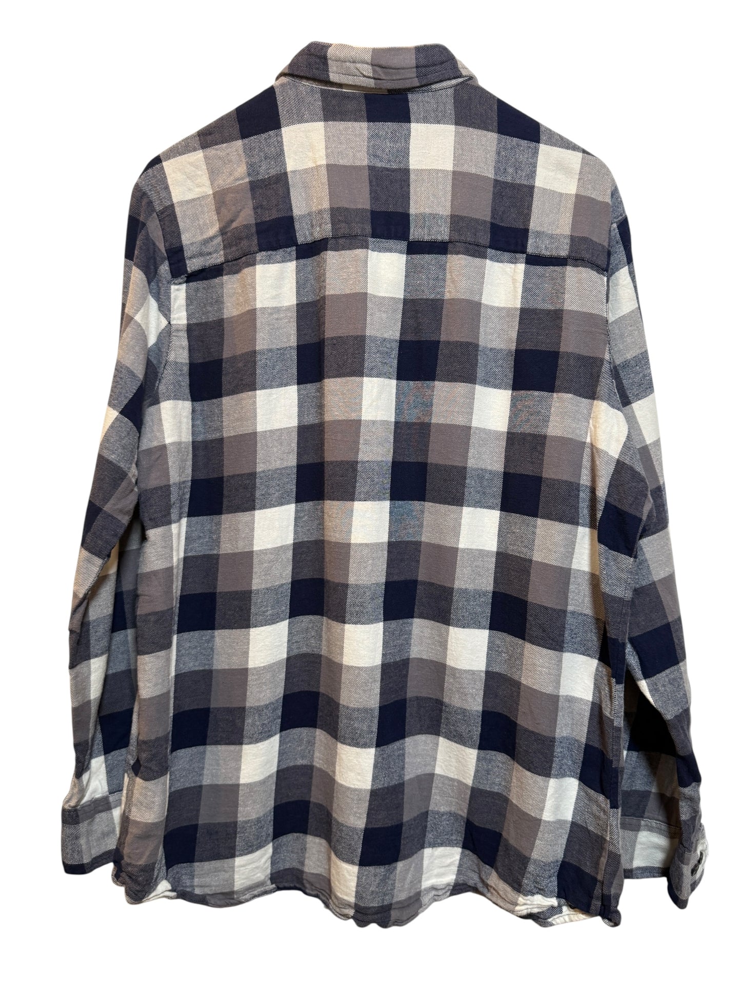 Club Room Mens Blue Plaid Flannels Shirt (Size L)