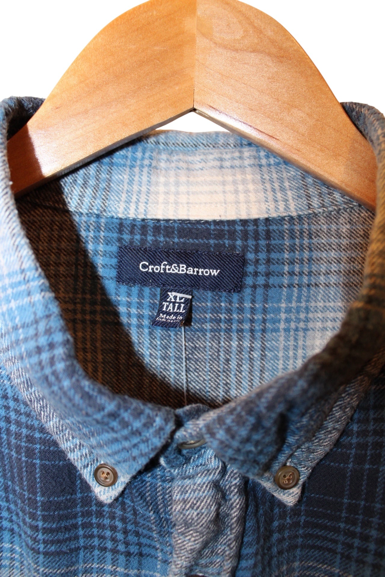 Croft & Barrow Mens Blue Flannel Shirt (Size XL)