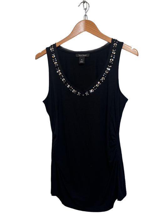 Womens Black Top with Embellished Neck line (Size M)