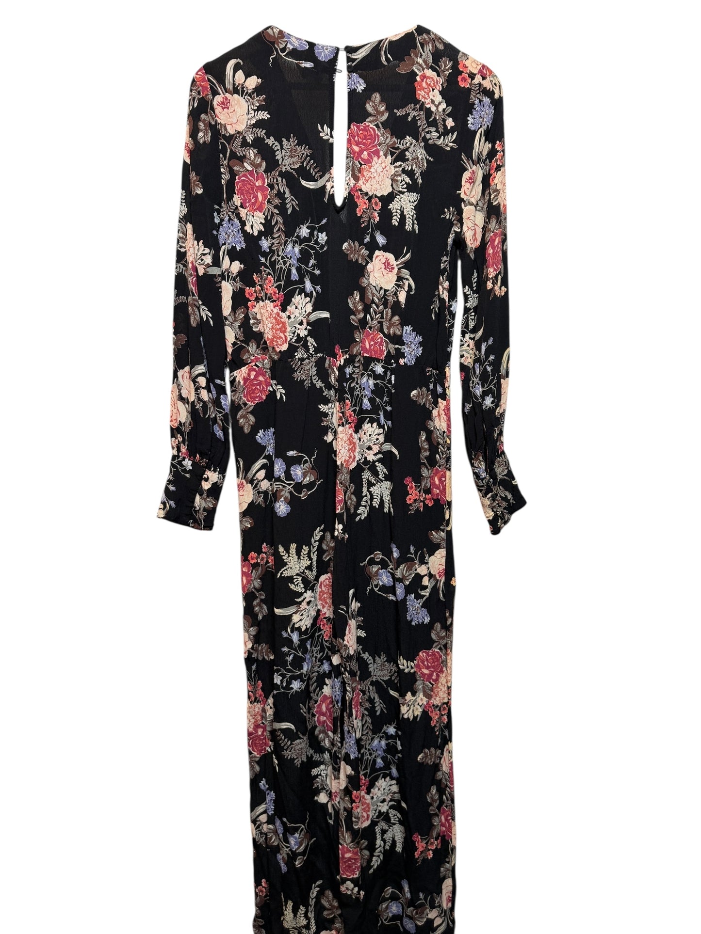 Miss Selfridge Black Floral Dress (Size M)