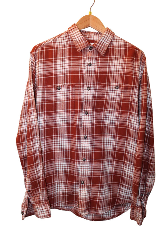 Sonoma Mens Red White Plaid Flannel Shirt (Size M)