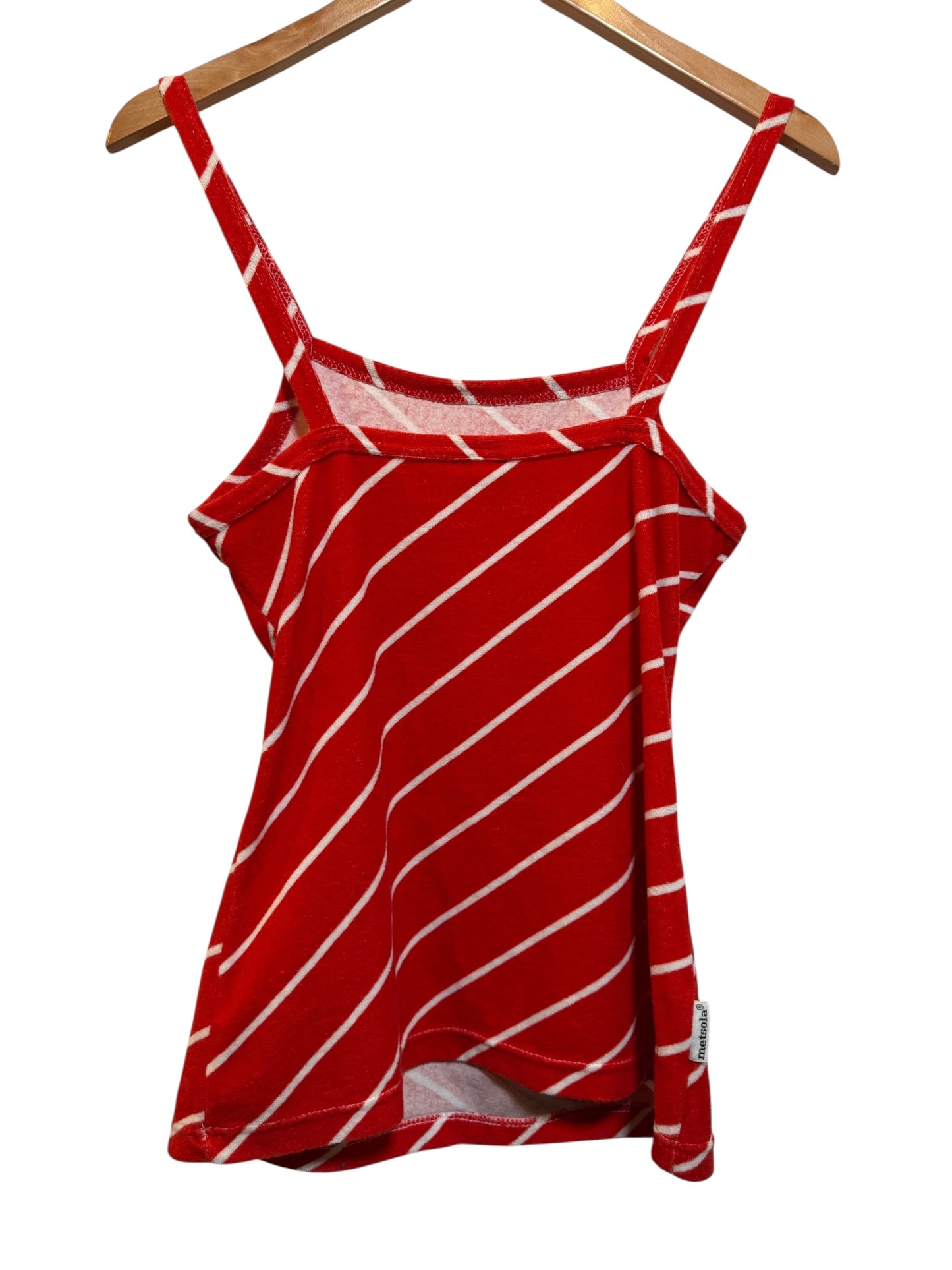 Metsola Women's Red Striped Lace Top (Size M)