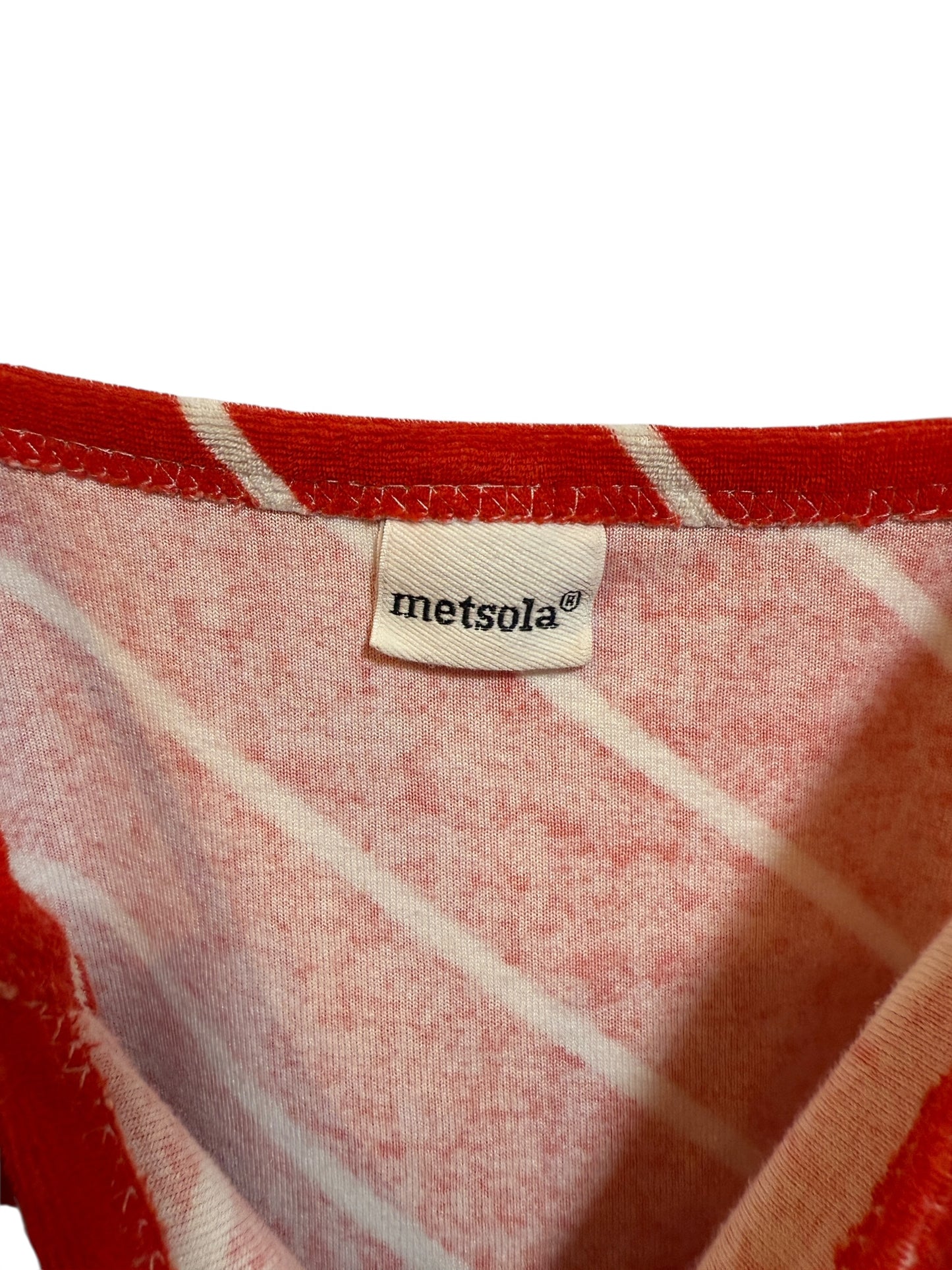 Metsola Women's Red Striped Lace Top (Size M)