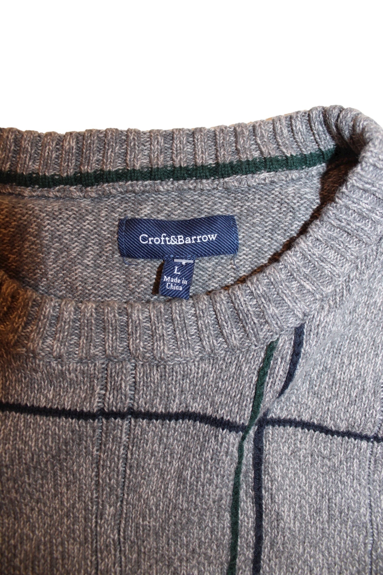 Croft & Barrow Mens Grey Knitted Sweater (Size L)