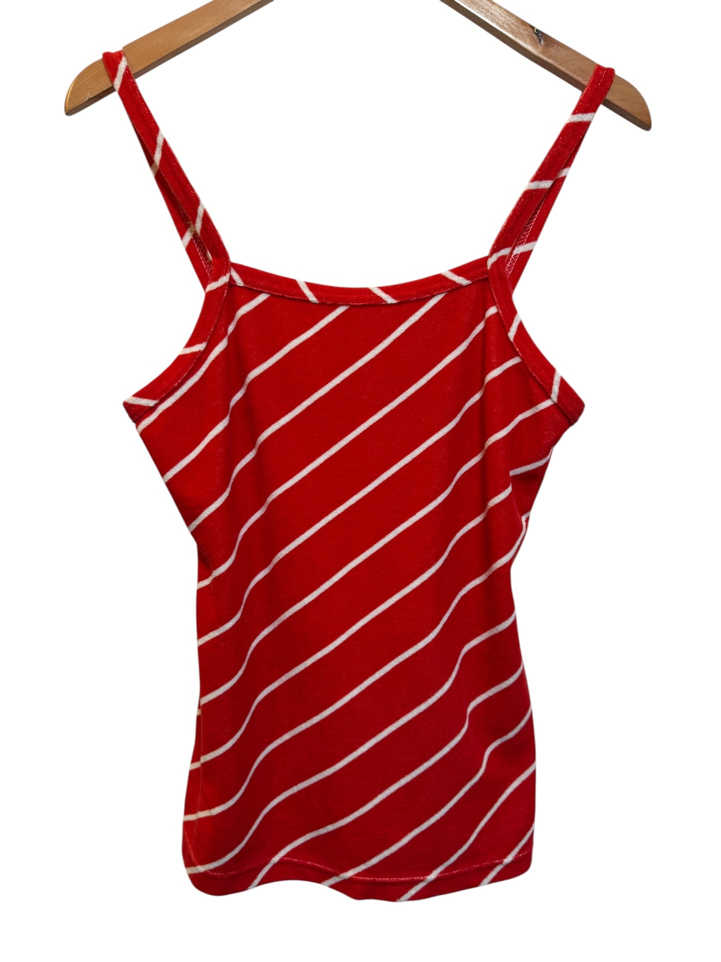 Metsola Women's Red Striped Lace Top (Size M)