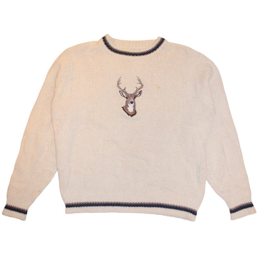 White Knitted Sweater (Size L)