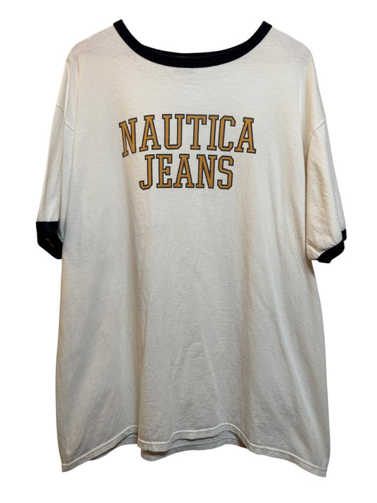 Nautica Jeans Mens White T Shirt (Size XXL)
