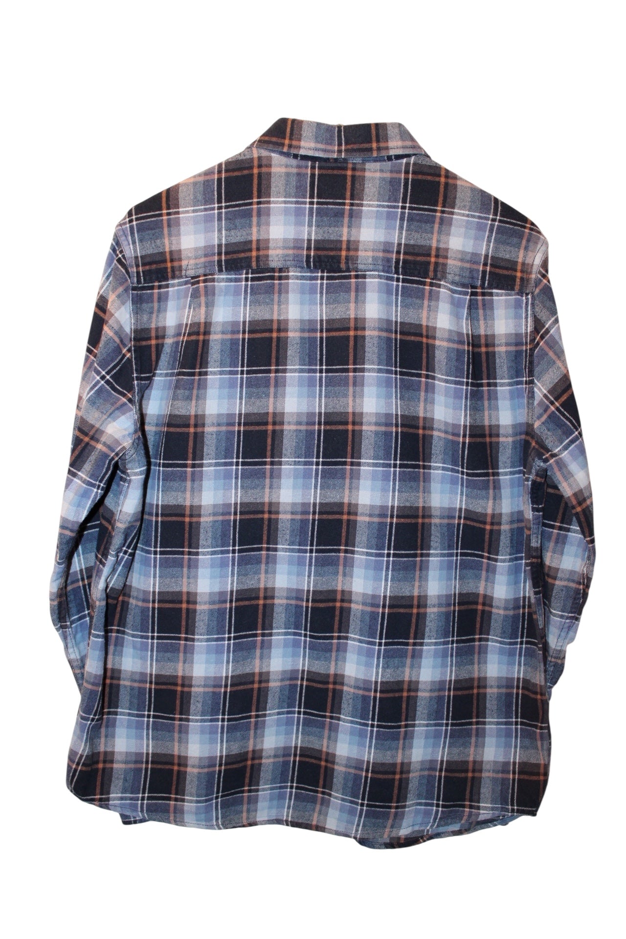 Weatherproof Vintage Mens Blue Plaid Flannel Shirt (Size M)
