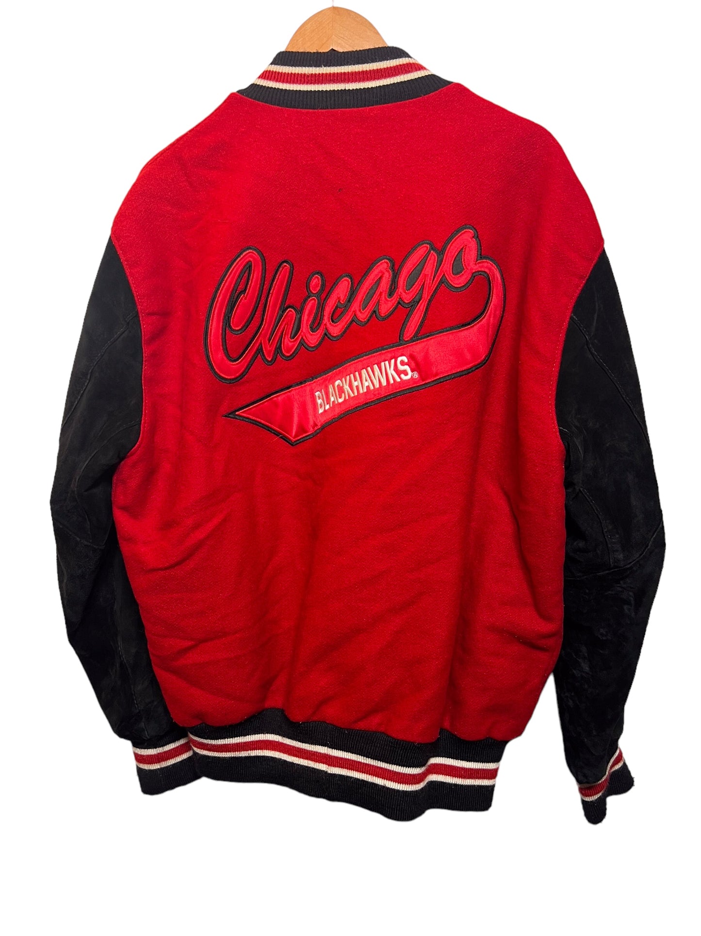 DeLong Mens NHL Red Varsity Jacket (Size XL)