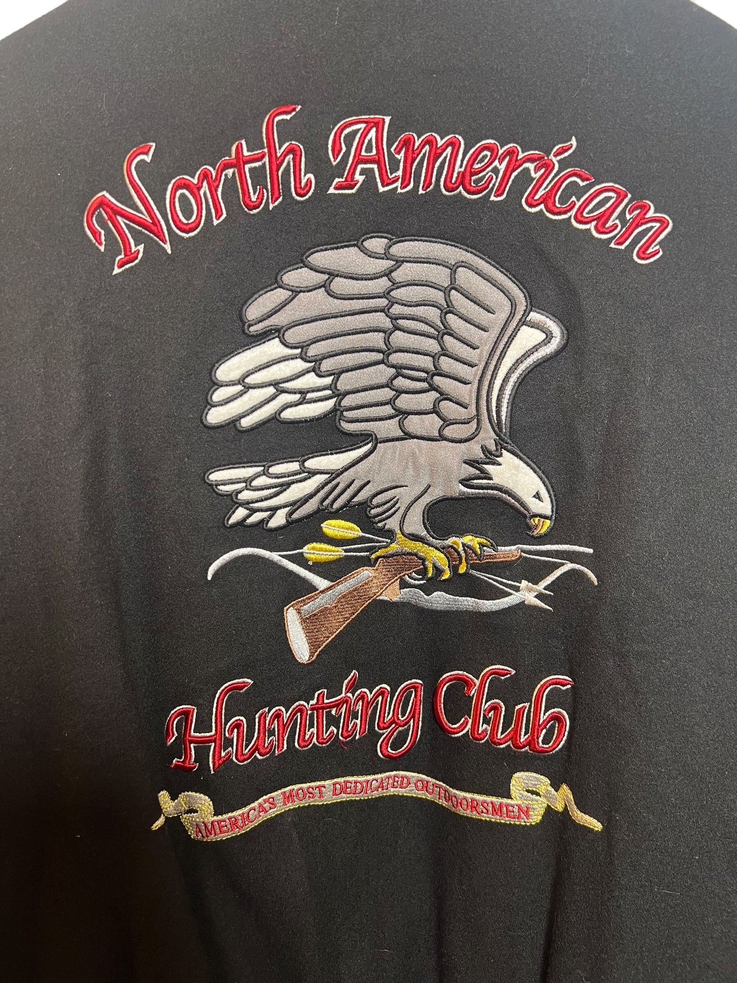 American Hunting Club Mens Black Varsity Jacket (Size XL)