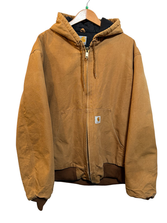 Carhartt Mens Beige Hooded Jacket (Size L)
