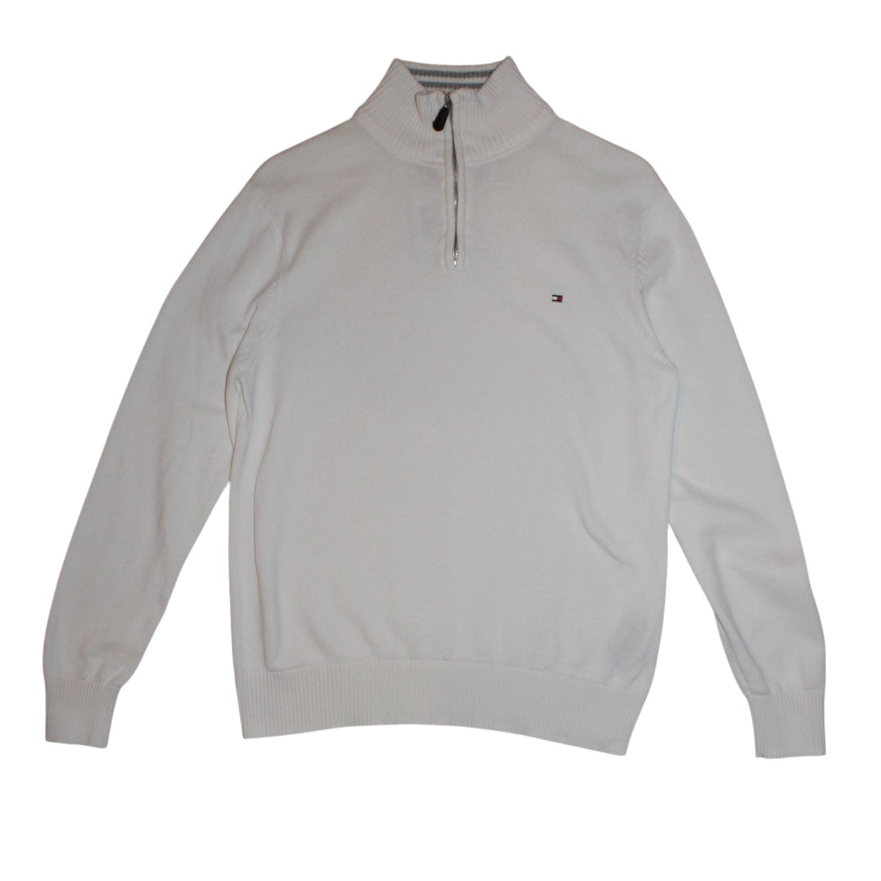 Tommy Hilfiger Mens White Quarter Zip (Size M)