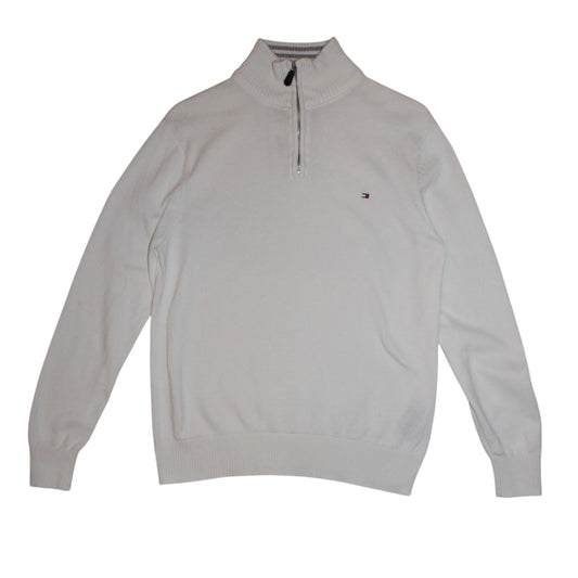 Tommy Hilfiger Mens White Quarter Zip (Size M)