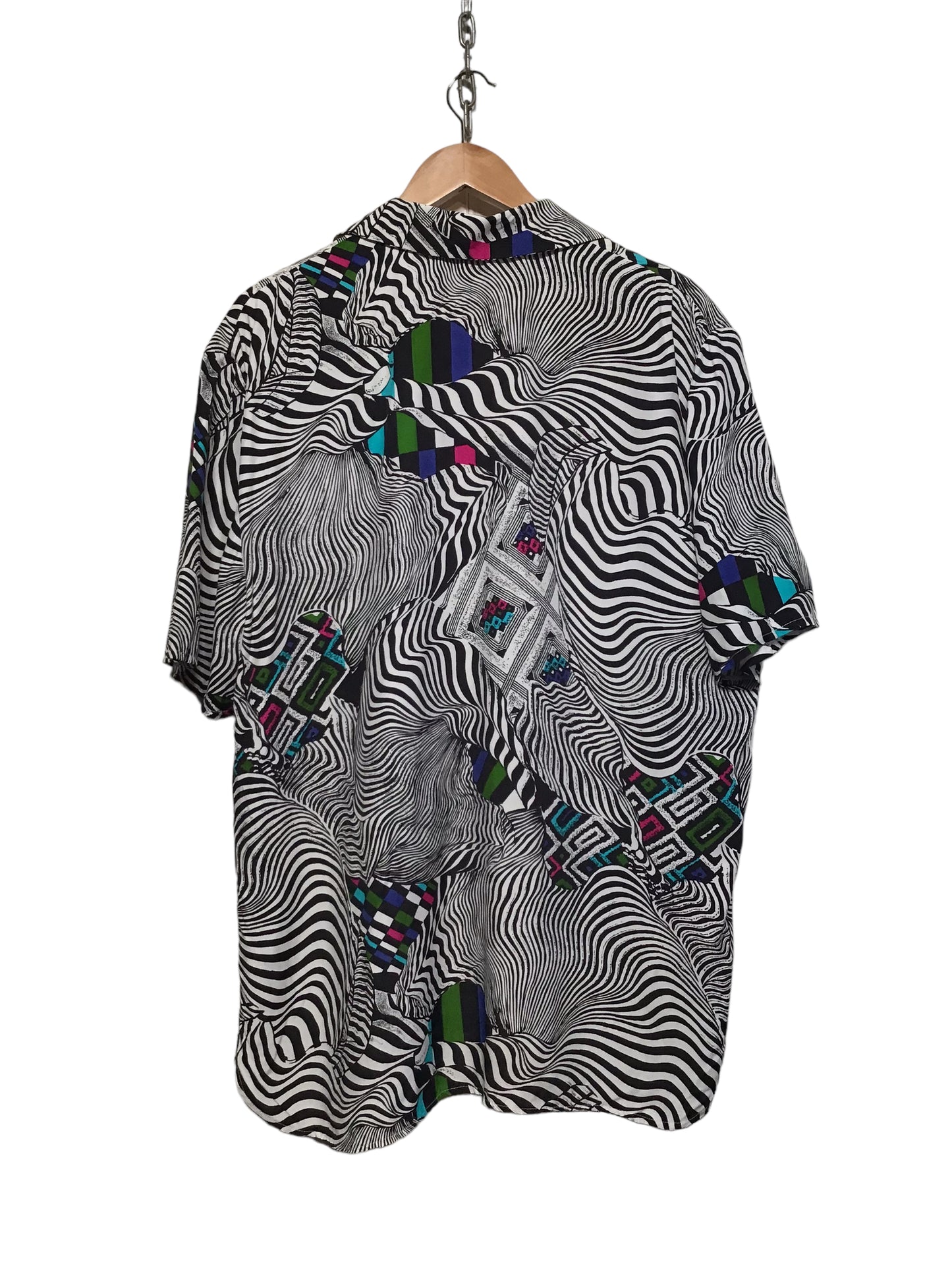 Black and White Printed Shirt (Size L)
