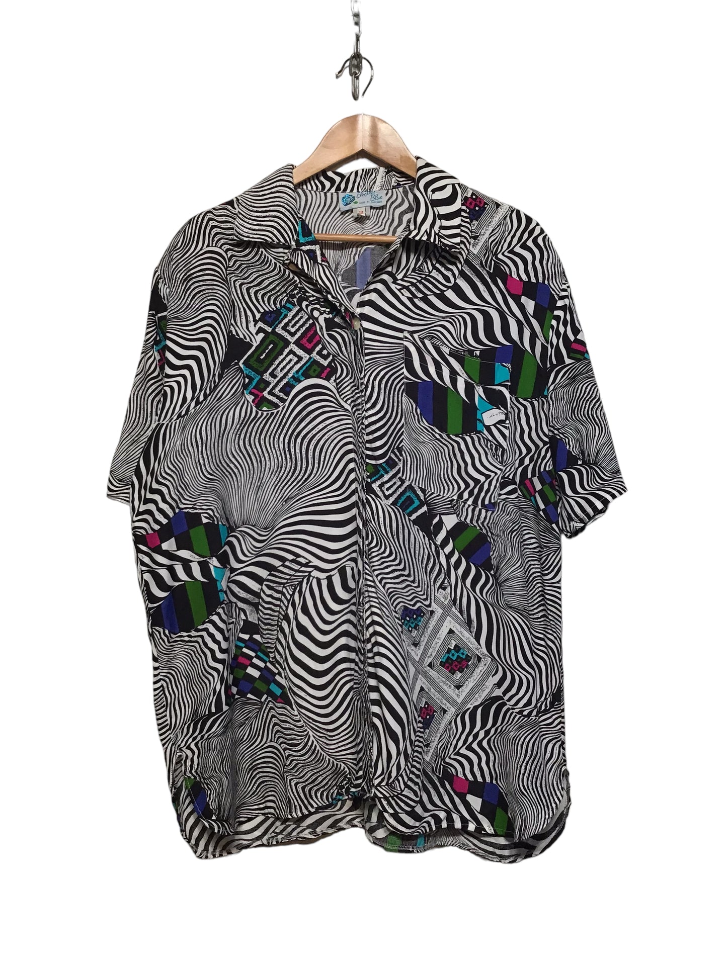 Black and White Printed Shirt (Size L)