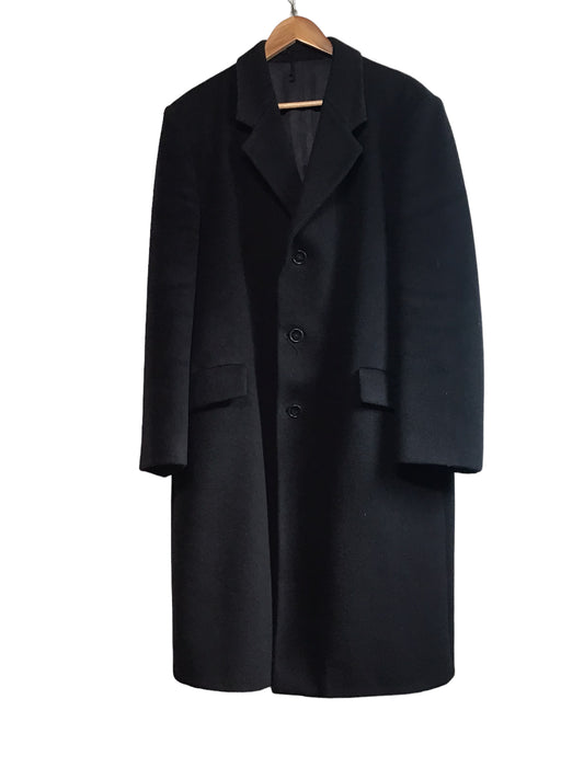 Bodner Elem Black Long Lined Wool & Cashmere Coat (Size L)