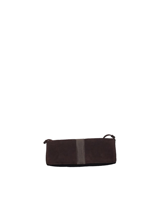 Brown Satin Shoulder Bag (W26xH10cm)