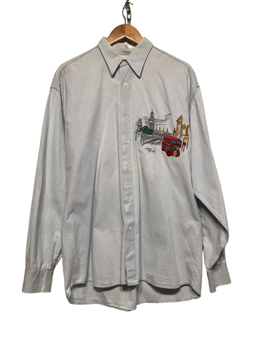 Top-In Long Sleeve Shirt with London Embroidery (Size L)