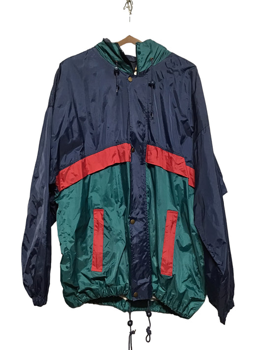 Multicoloured Rain Coat/ Windbreaker with Hood (Size S/M)