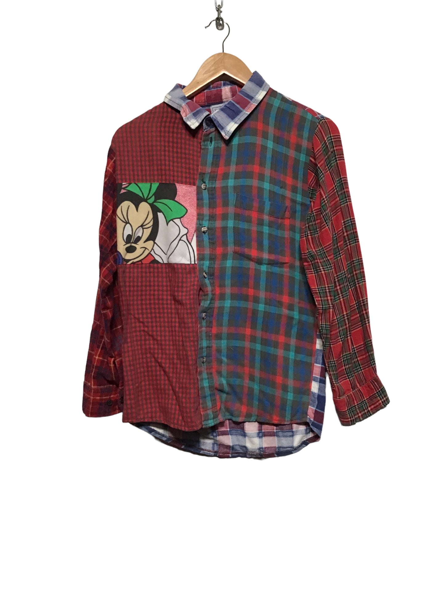 Minney Mouse Multi Patterned Check Shirt (Unisex Size S)
