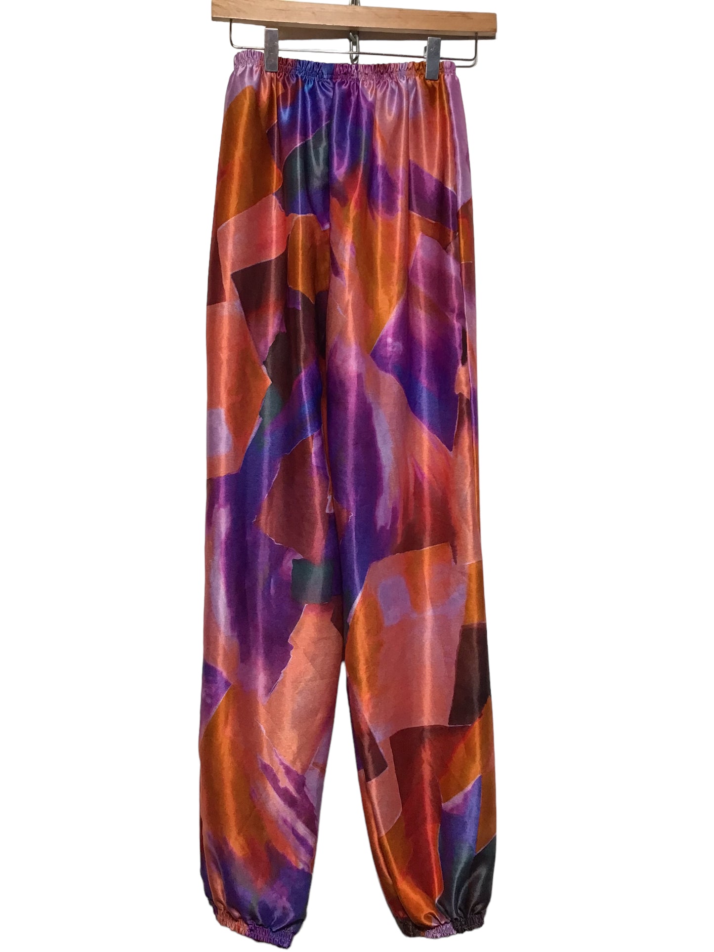 Abstract Print Shiny Lightweight Trousers (Size M)