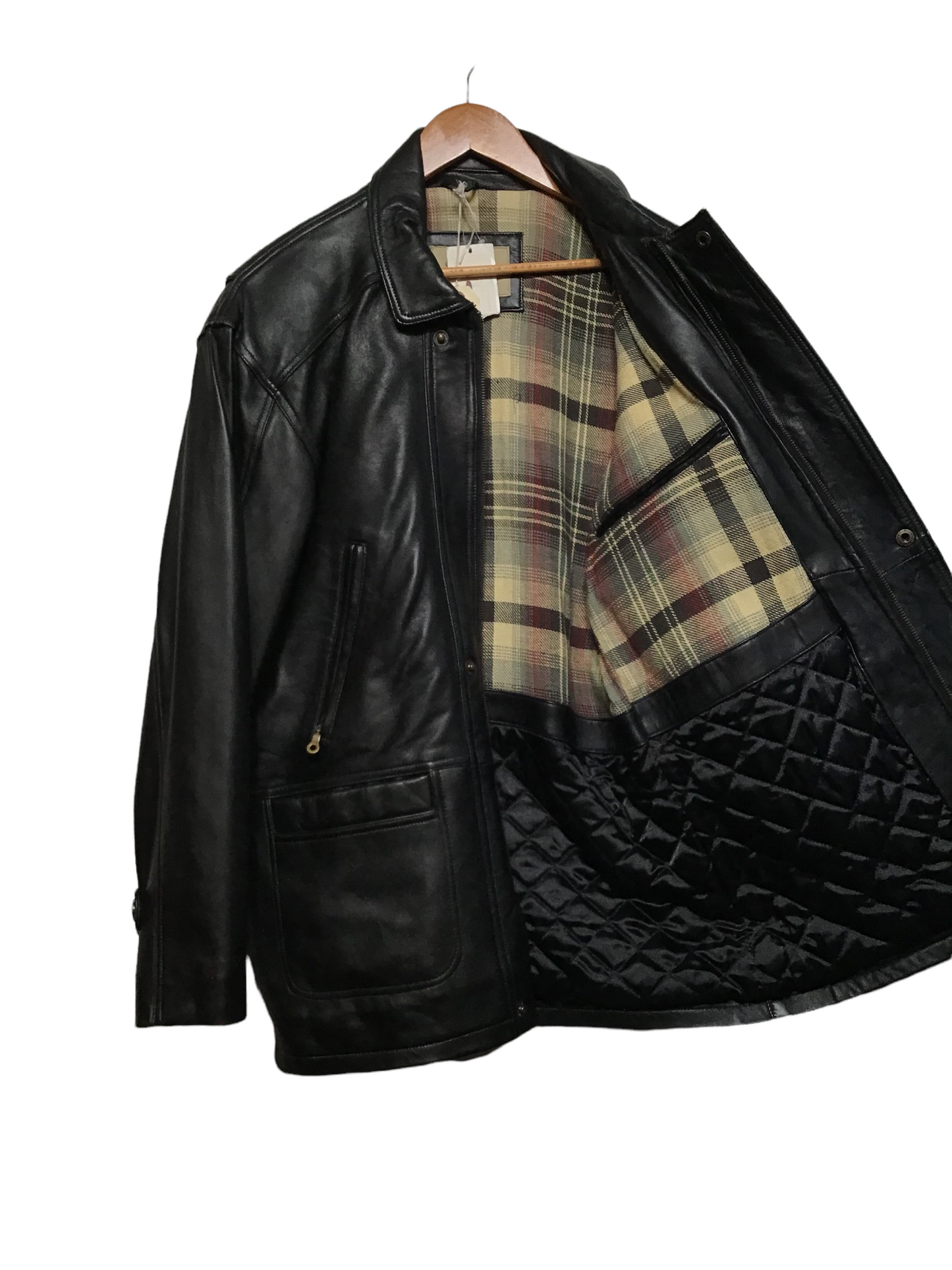 Black Leather Coat (Size M)