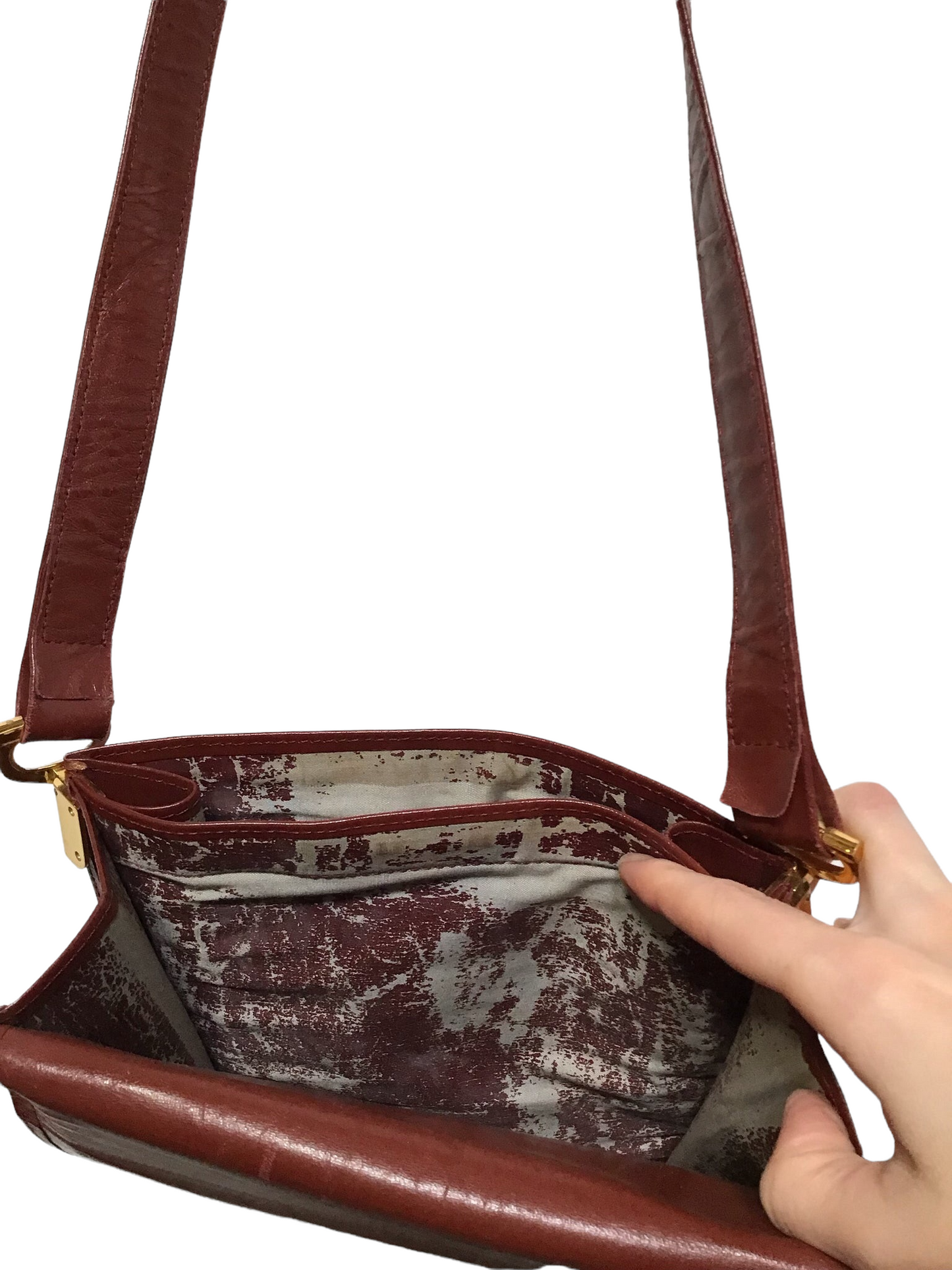 Cartier Leather Burgundy Satchel Bag