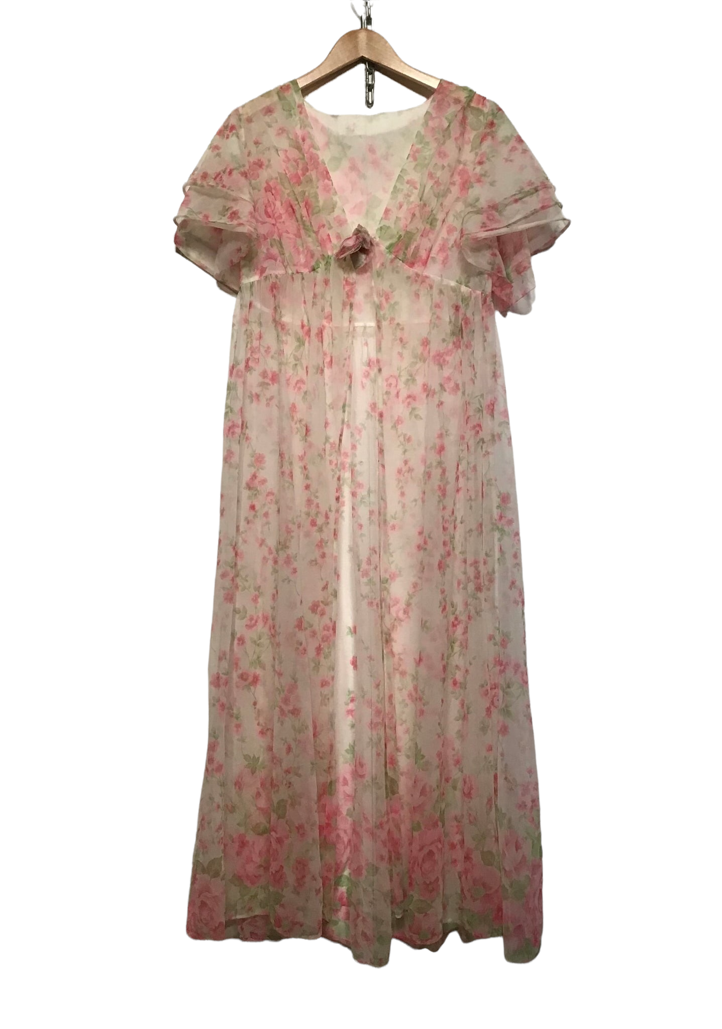 Floral Sheer Dress / Cover  (Size L)