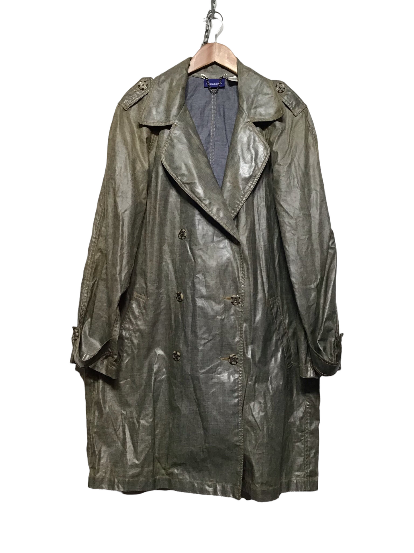 Wet Look Trench Coat (Women's Size M)