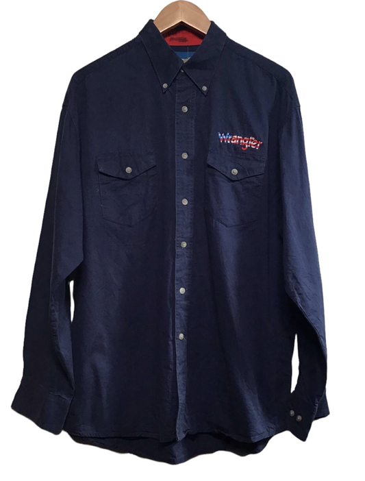 Wrangler Spell out Navy Shirt (Size L)