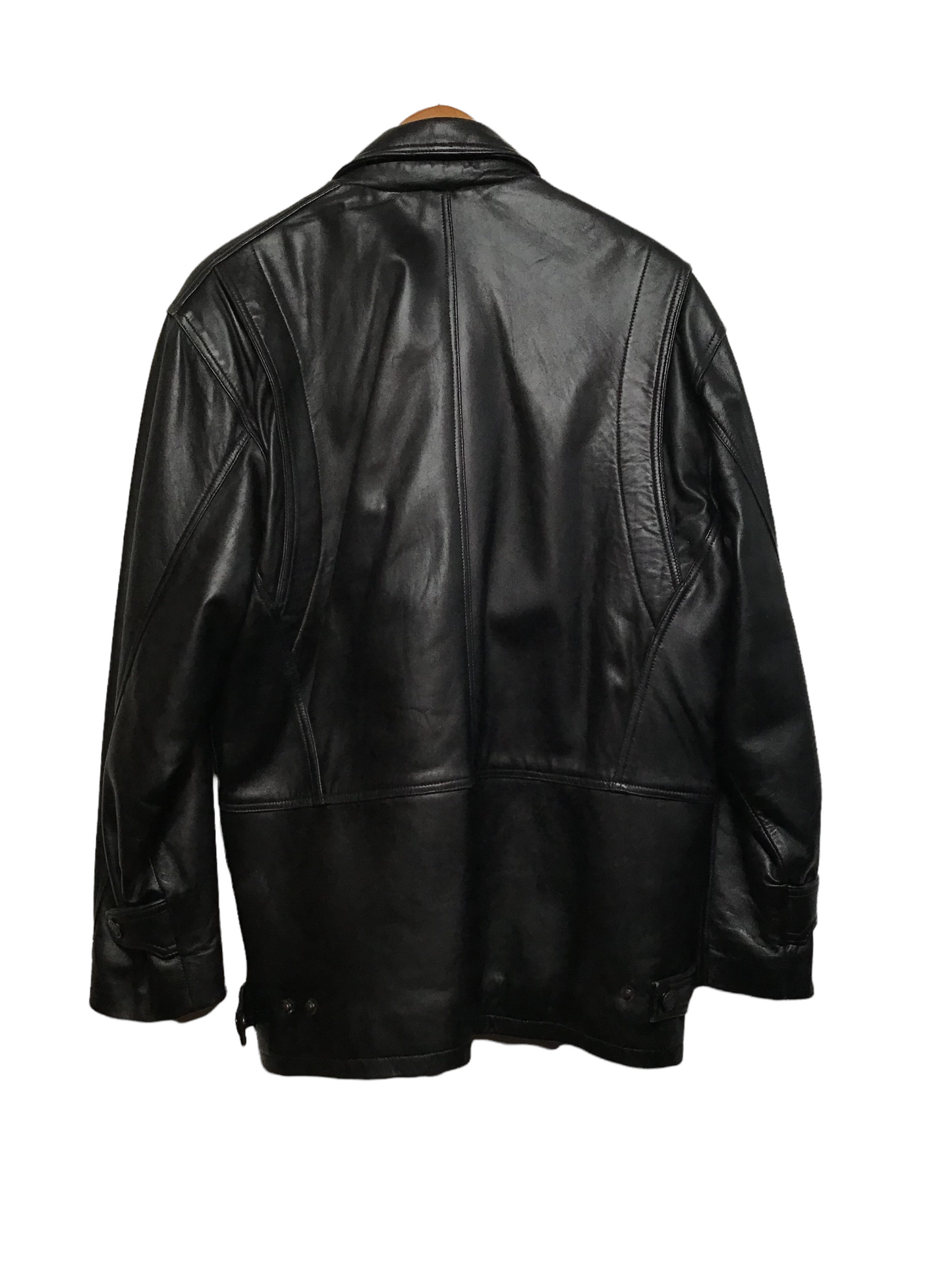 Black Leather Coat (Size M)