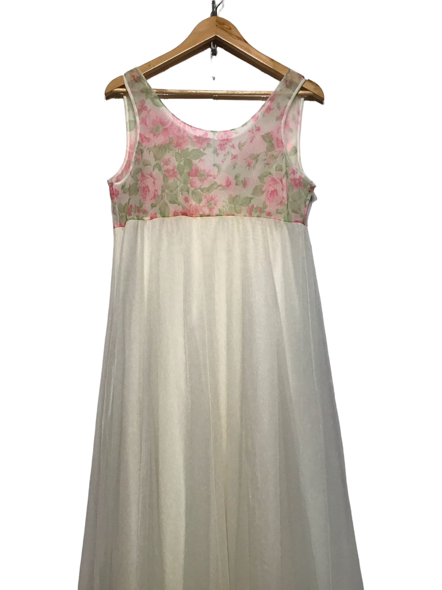 Rose Patterned Sheer Long Dress (Size XXL)