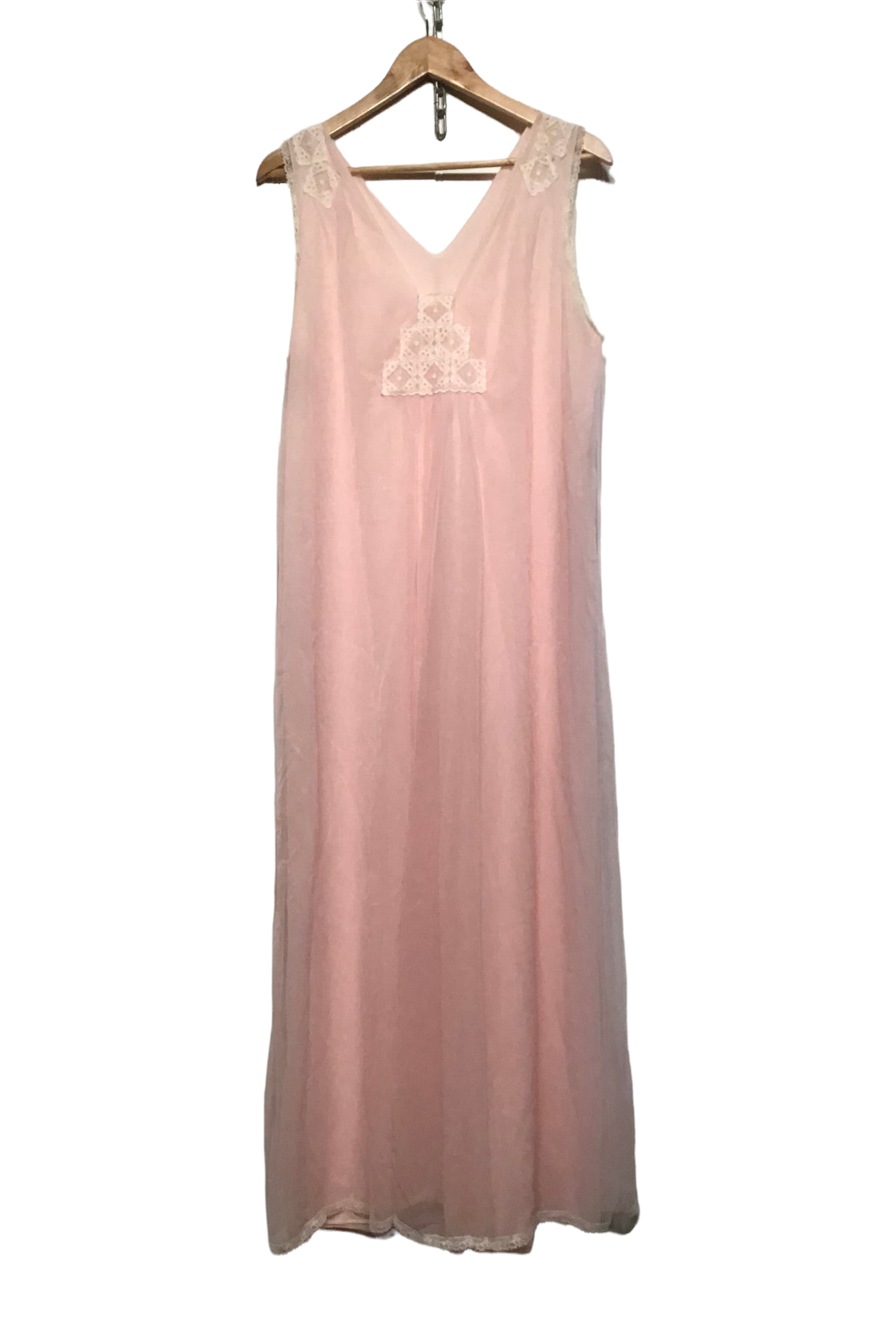 Pink Lace Maxi Dress (Size L)