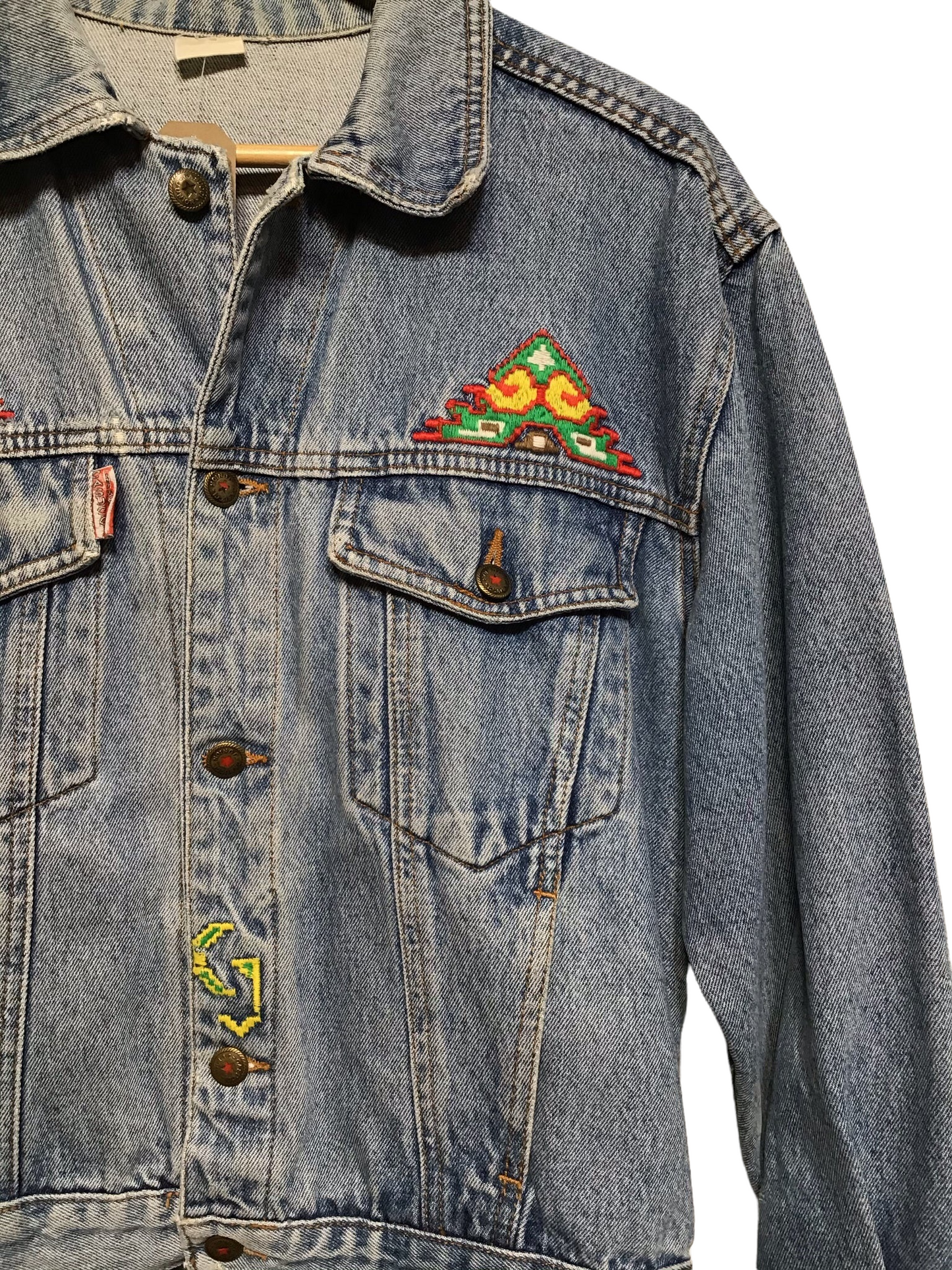 Embroidered Denim Jacket (Size S)