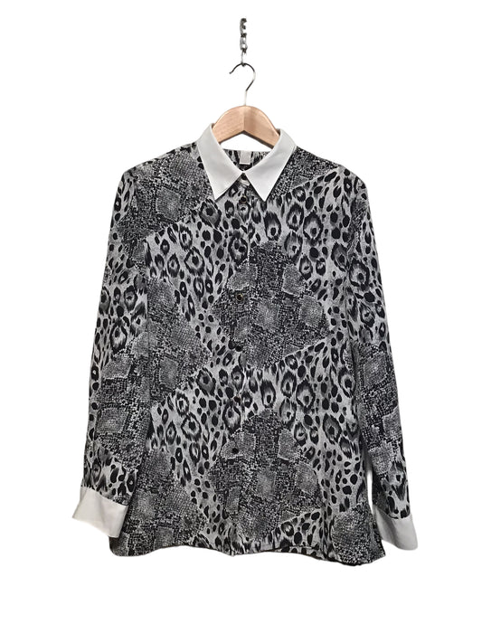 Black and White Printed Blouse (Size L)