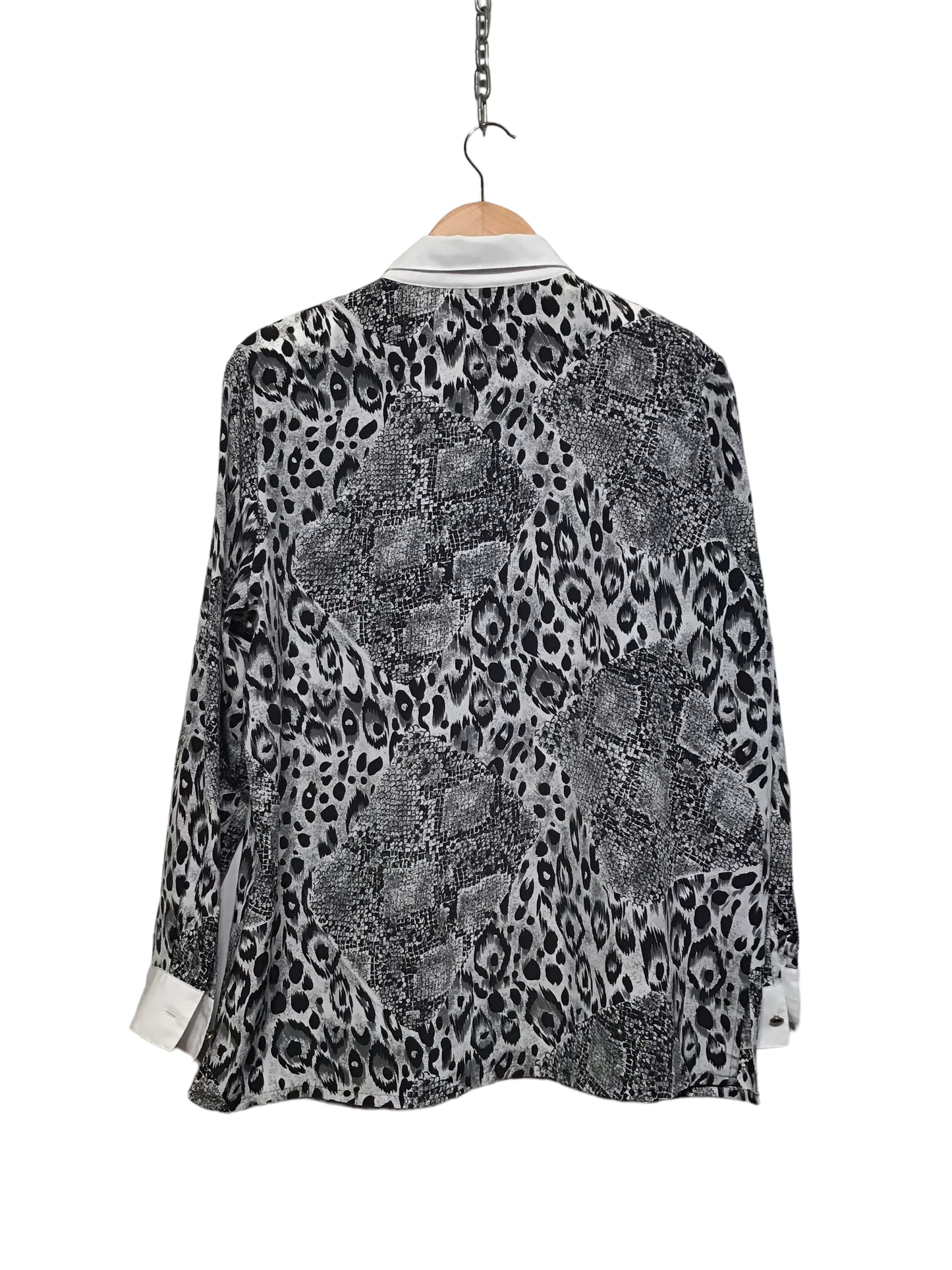 Black and White Printed Blouse (Size L)