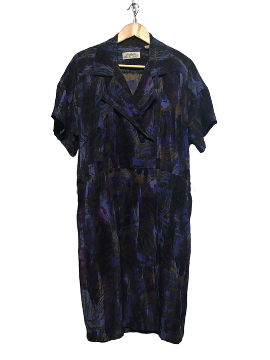 Silk Patterned Dress (Size L)