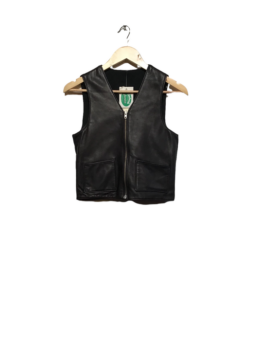 Leather Zipped Waistcoat (Size XS-S)