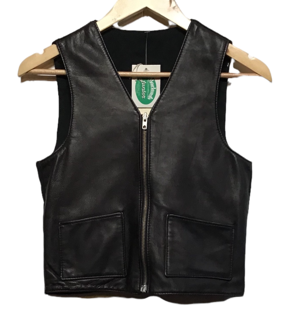 Leather Zipped Waistcoat (Size XS-S)