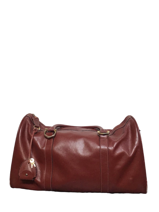 Cartier Burgundy Leather Travel Bag