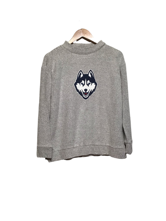 Graphic Wolf Print Knitted Sweater (Size M)