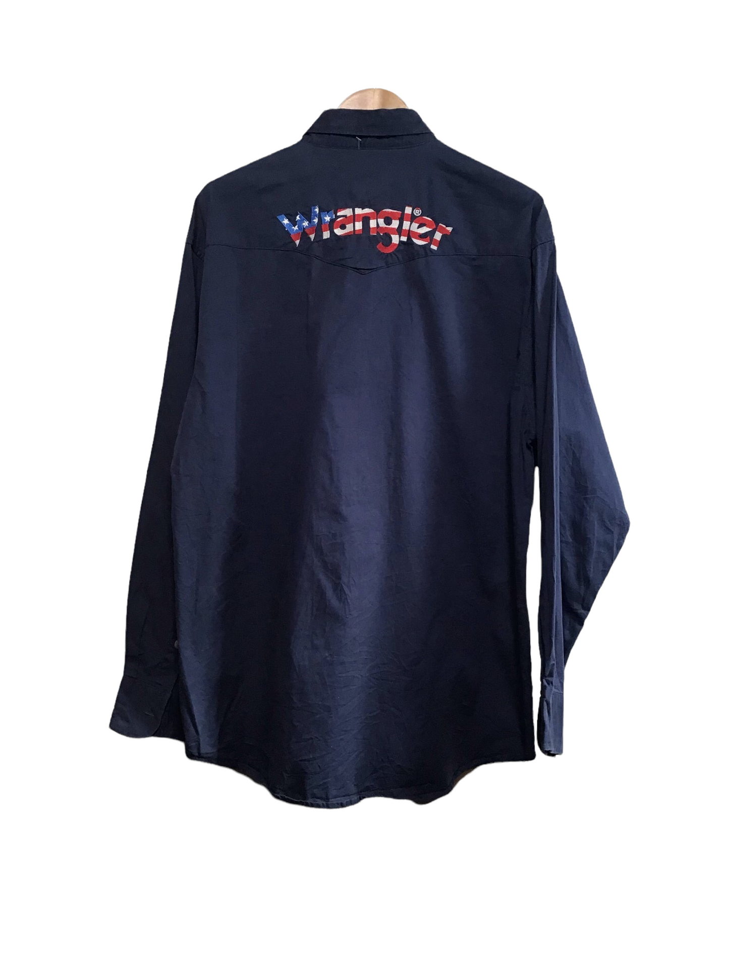Wrangler Spell out Navy Shirt (Size L)