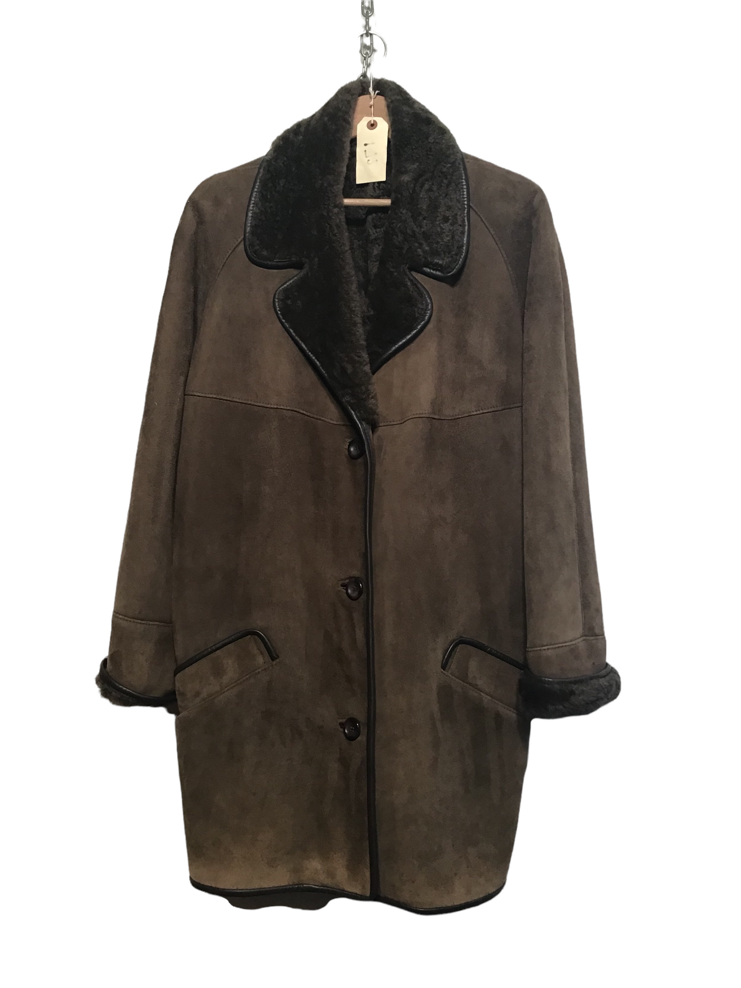 Brown Shearling Long Jacket (Size L)